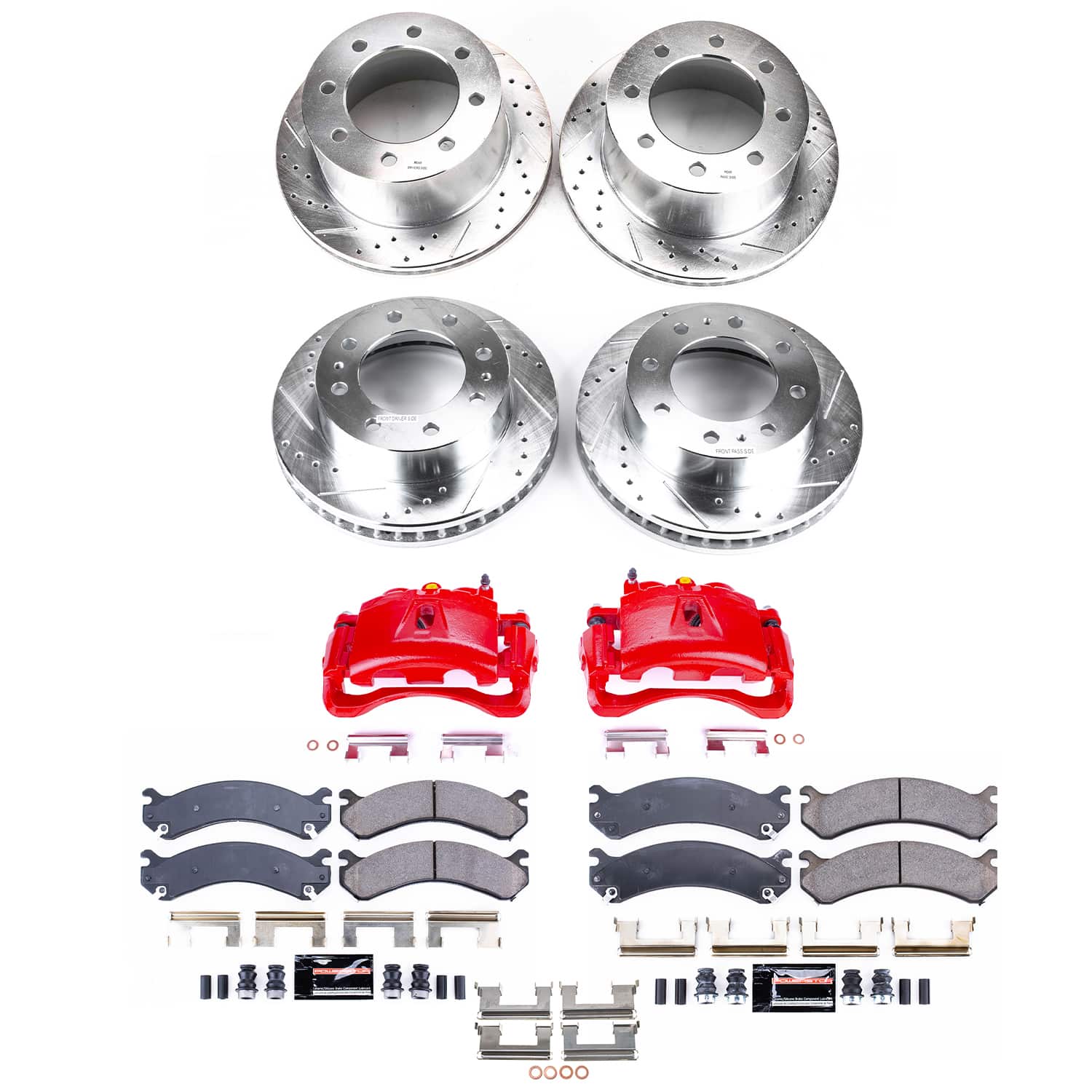 Power Stop KC5338 Front And Rear Z23 Evolution Sport Performance 1-Click Pad And Rotor Kit With Calipers for 2001-2003 Chevrolet Silverado 3500 product image