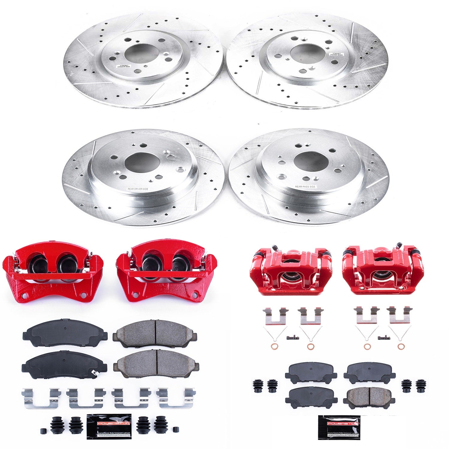 Power Stop KC5369A Z23 Evolution Sport Performance Pad And Rotor Kit With Calipers for 2009-2011 Honda Pilot product image