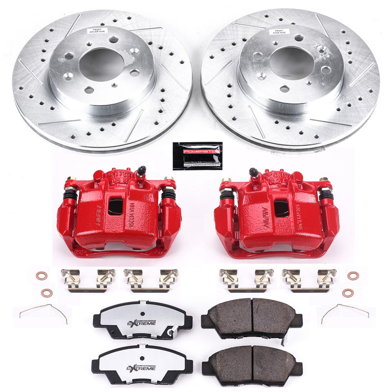 Power Stop KC5382-26 - Z26 Street Warrior 1-Click Front Brake Kit With Calipers vehicle fitment brake part