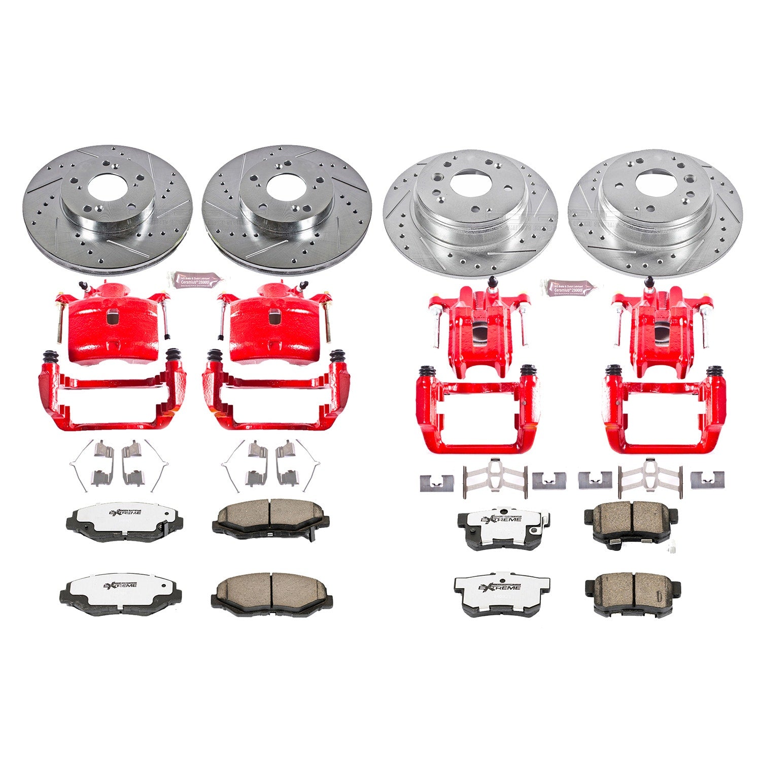 Power Stop KC5389-26 - Z26 Extreme Street Warrior 1-Click Brake Kit With Calipers (Front And Rear) vehicle fitment brake part