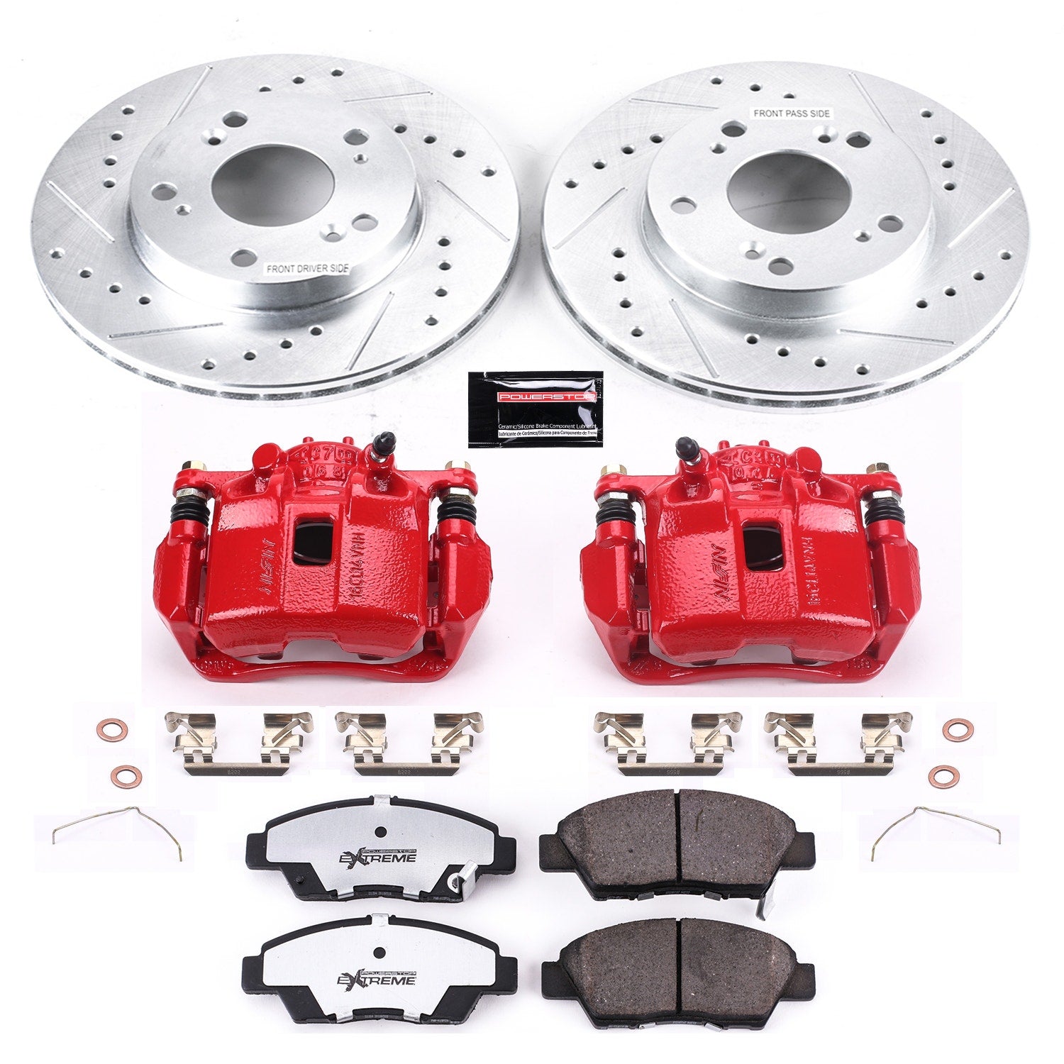 Power Stop KC5400-26 - Z26 Street Warrior 1-Click Front Brake Kit With Calipers vehicle fitment brake part