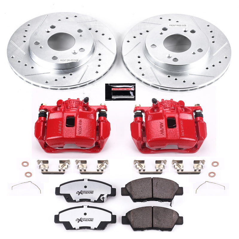 Power Stop KC5400-26 - Z26 Street Warrior 1-Click Front Brake Kit With Calipers vehicle fitment brake part