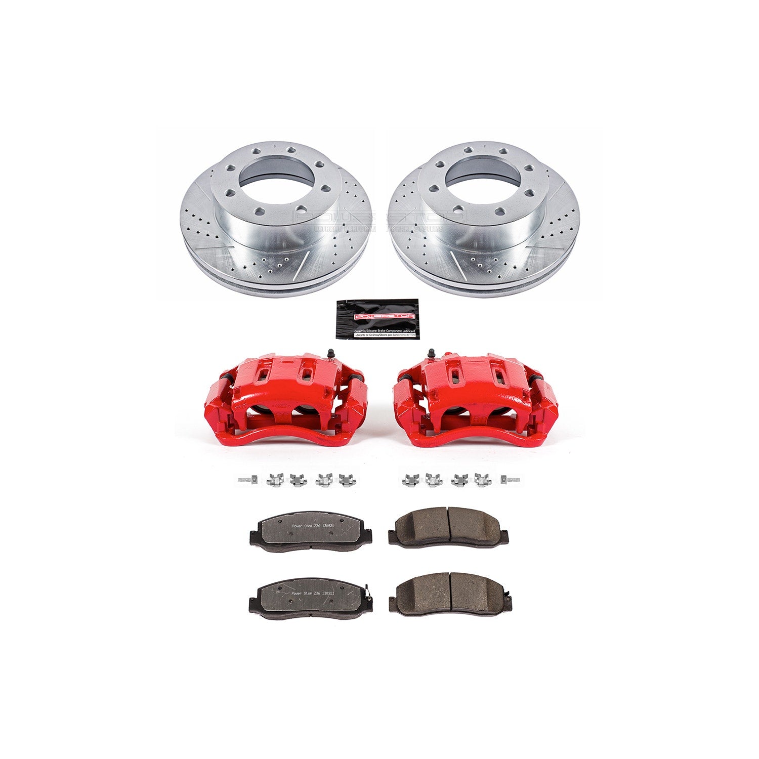 Power Stop KC5412A-36 Z36 Extreme Performance Truck And Tow 1-Click Drilled And Slotted Front Brake Kit With Calipers for 2011 Ford F-350 Super Duty 4 product image