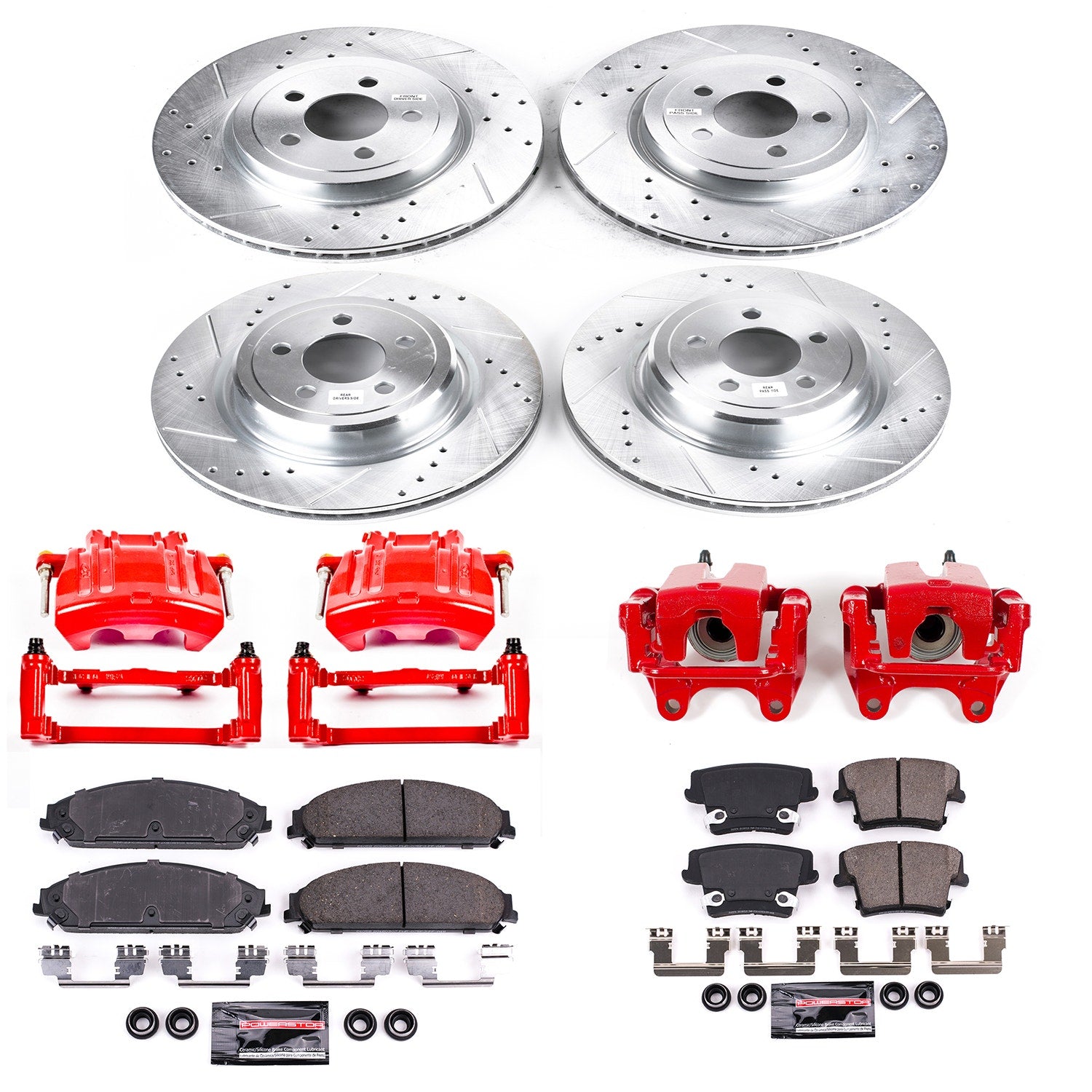 Power Stop KC5456A Z23 Evolution Sport Performance 1-Click Brake Kit With Calipers (Front And Rear) for 2012-2014 Dodge Charger Pursuit product image
