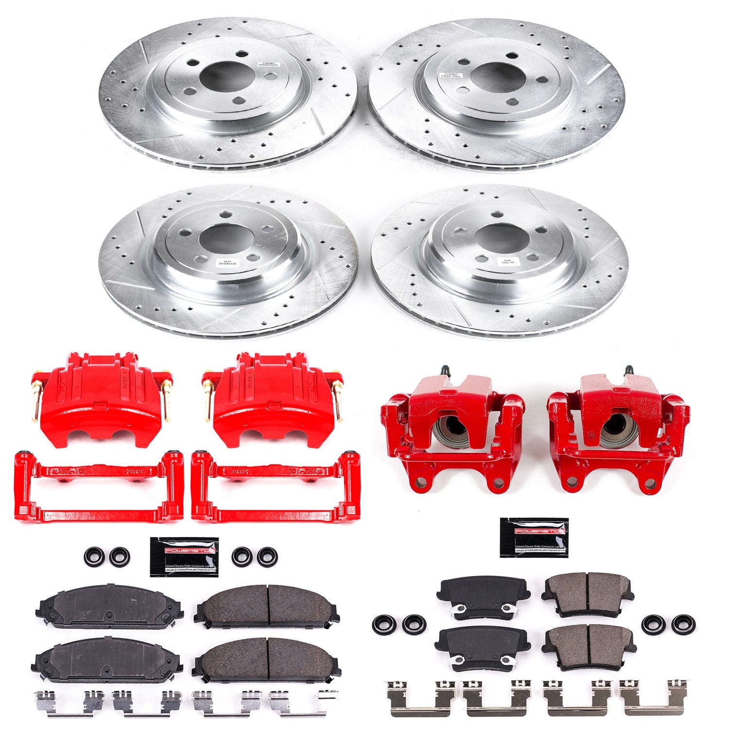 Power Stop KC5457 Z23 Evolution Sport Performance 1-Click Brake Kit With Calipers (Front And Rear) for 2006-2011 Dodge Charger Daytona product image