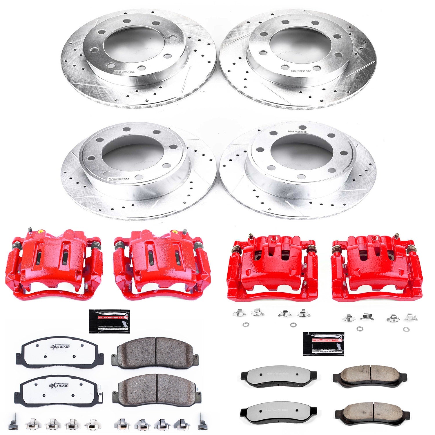 Power Stop KC5459-36 Z36 Extreme Performance Truck And Tow 1-Click Brake Kit With Calipers (Front And Rear) for 2009-2010 Ford F-250 Super Duty 4 product image