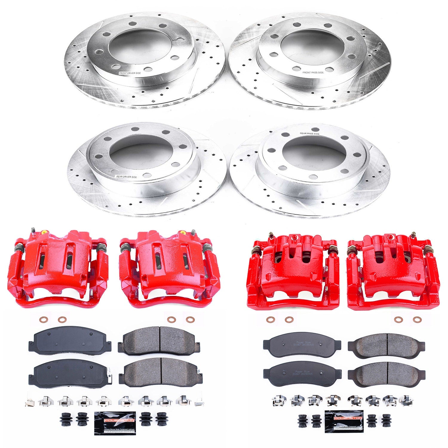 Power Stop KC5459 Z23 Evolution Sport Performance 1-Click Brake Kit With Calipers (Front And Rear) for 2009-2010 Ford F-250 Super Duty 4 product image