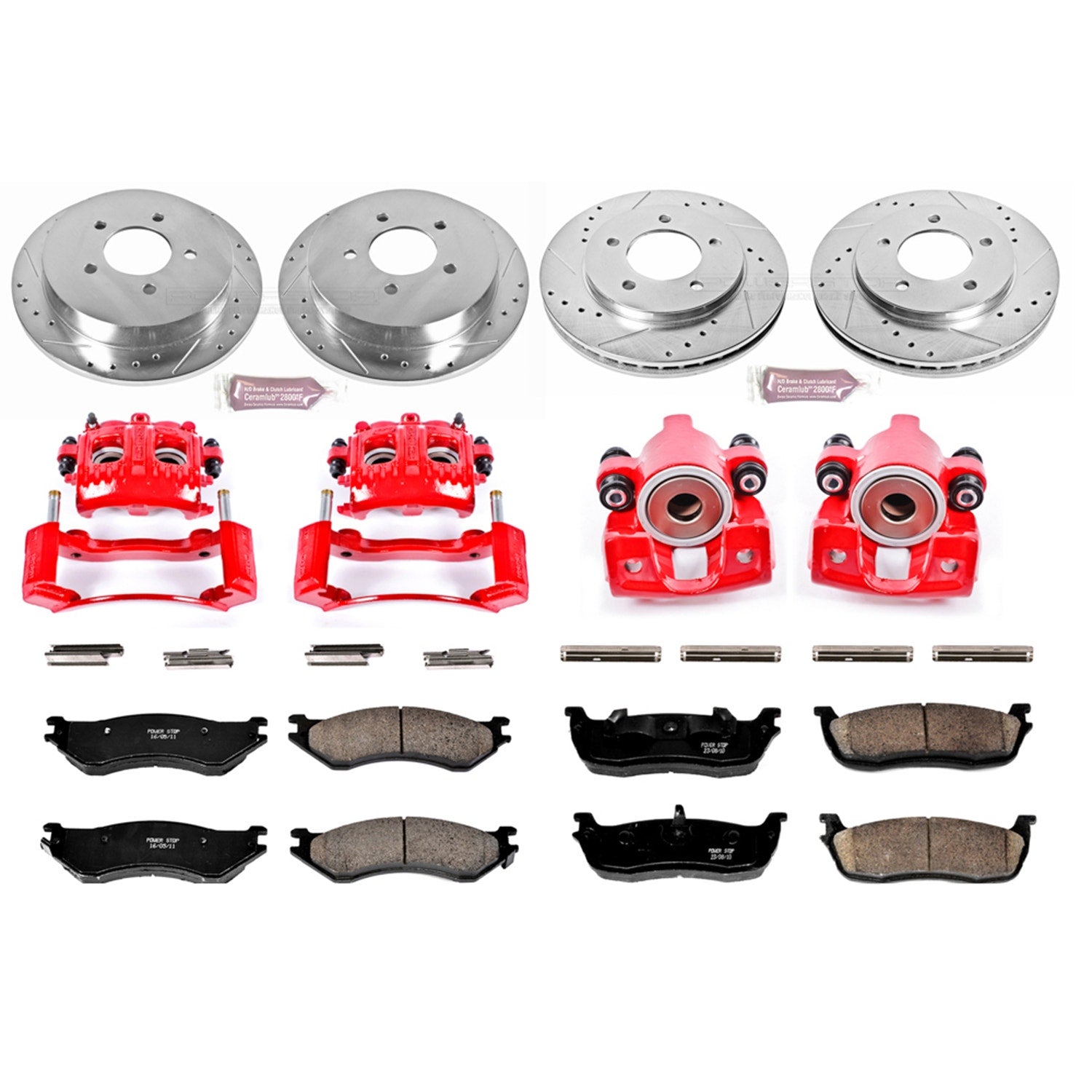 Power Stop KC5461 Z23 Evolution Sport Performance 1-Click Brake Kit With Calipers (Front And Rear) for 2000-2002 Ford Expedition 4 product image