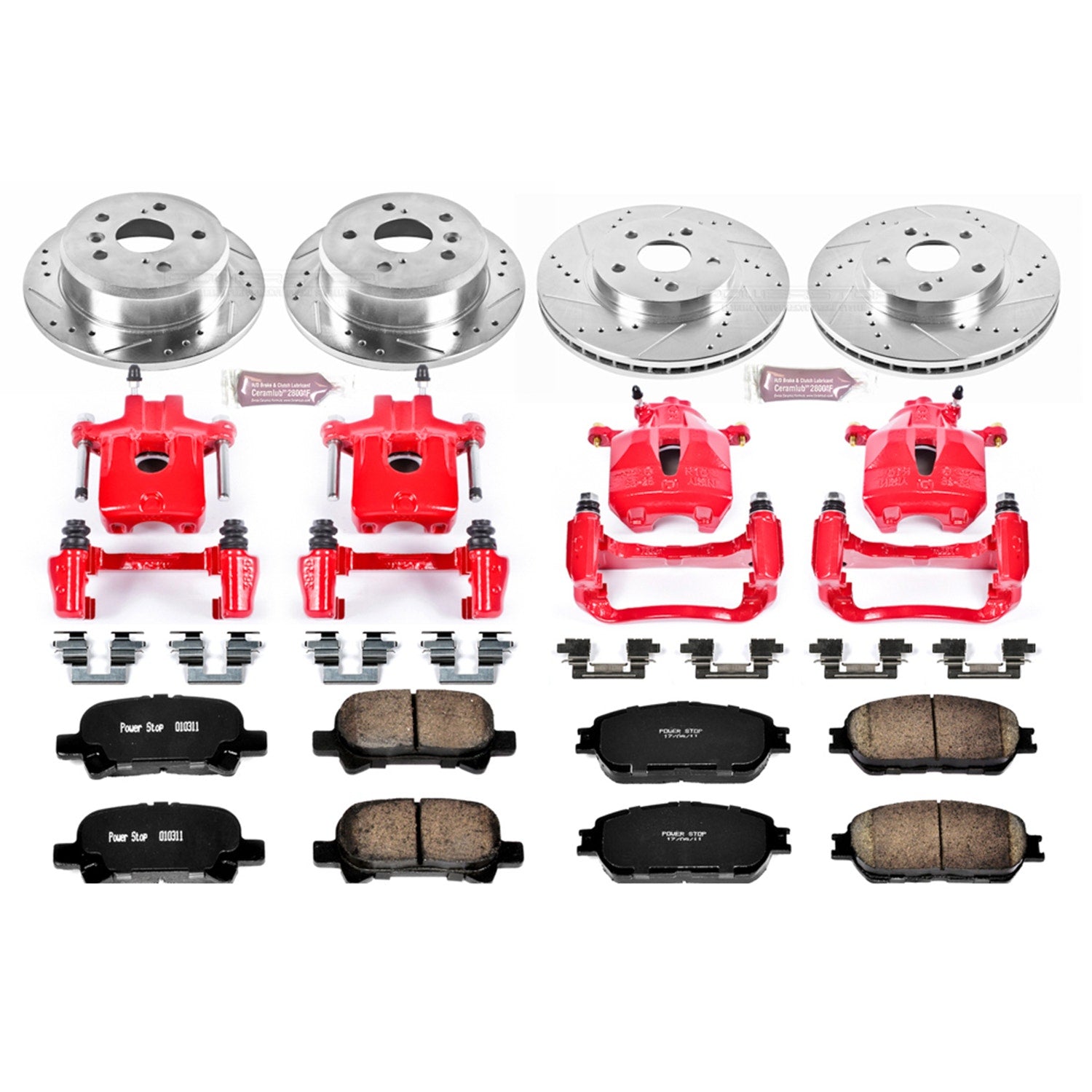 Power Stop KC5482 Z23 Evolution Sport Performance 1-Click Brake Kit With Calipers (Front And Rear) for 2004-2008 Toyota Avalon product image