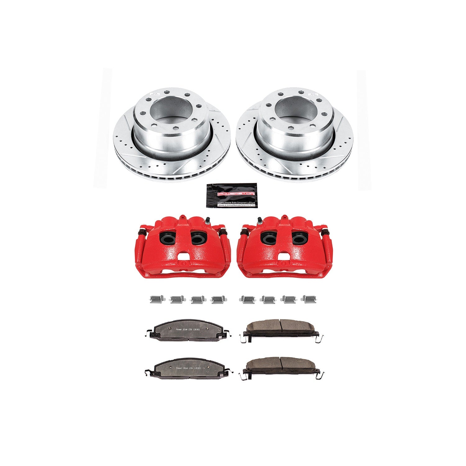 Power Stop KC5487-36 Z36 Extreme Performance Truck And Tow 1-Click Drilled And Slotted Rear Brake Kit With Calipers for 2009-2018 Dodge RAM 1500 product image