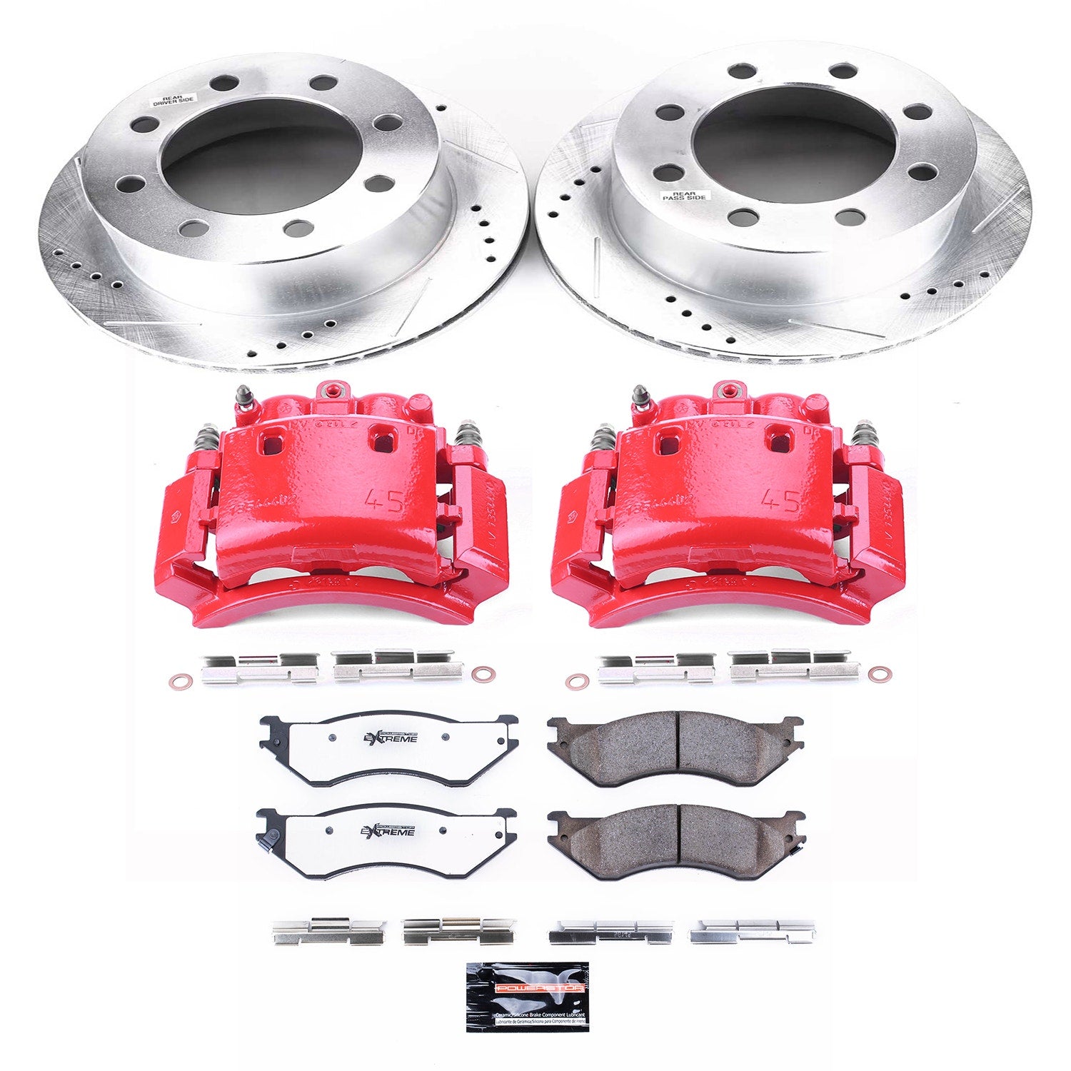 Power Stop KC5489-36 Z36 Extreme Performance Truck And Tow 1-Click Rear Brake Kit With Calipers for 2001-2002 Dodge Ram 2500 product image