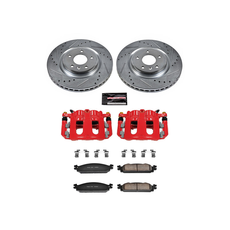 Power Stop KC5509 Z23 Evolution Sport Performance 1-Click Drilled And Slotted Front Brake Kit With Calipers for 2009-2011 Ford Flex product image