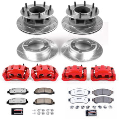Power Stop KC5517-36 Z36 Extreme Performance Truck And Tow 1-Click Drilled And Slotted Front And Rear Brake Kit With Calipers for 2010-2011 Ford F-350 Super Duty product image