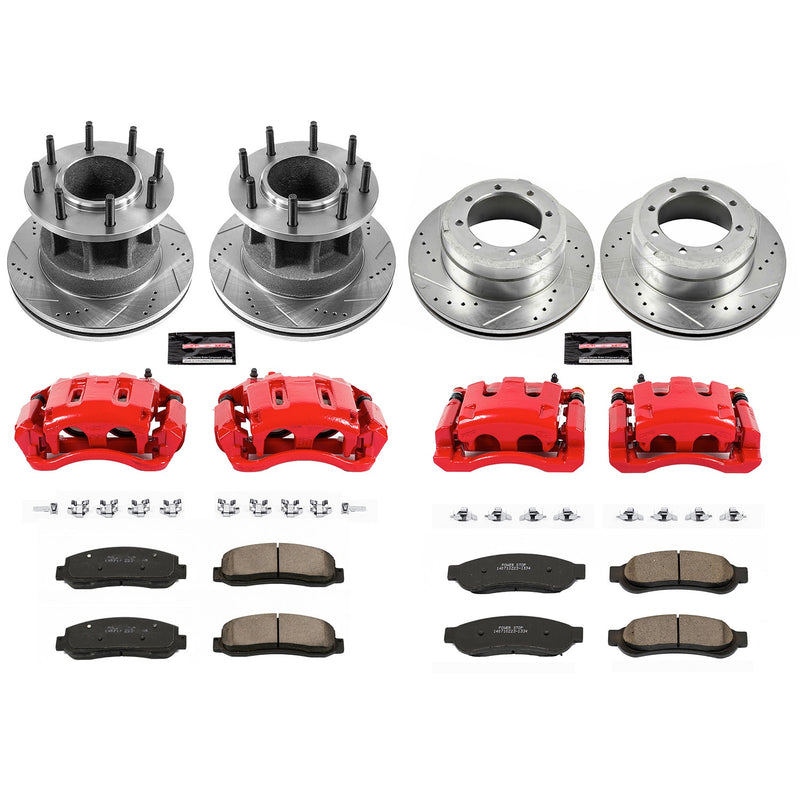 Power Stop KC5517 - Z23 Evolution Sport Performance 1-Click Drilled And Slotted Front And Rear Brake Kit With Calipers vehicle fitment brake part