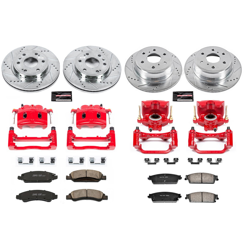 Power Stop KC5520 Z23 Evolution Sport Performance 1-Click Drilled And Slotted Front And Rear Brake Kit With Calipers for 2008-2014 Chevrolet Tahoe Ppv product image