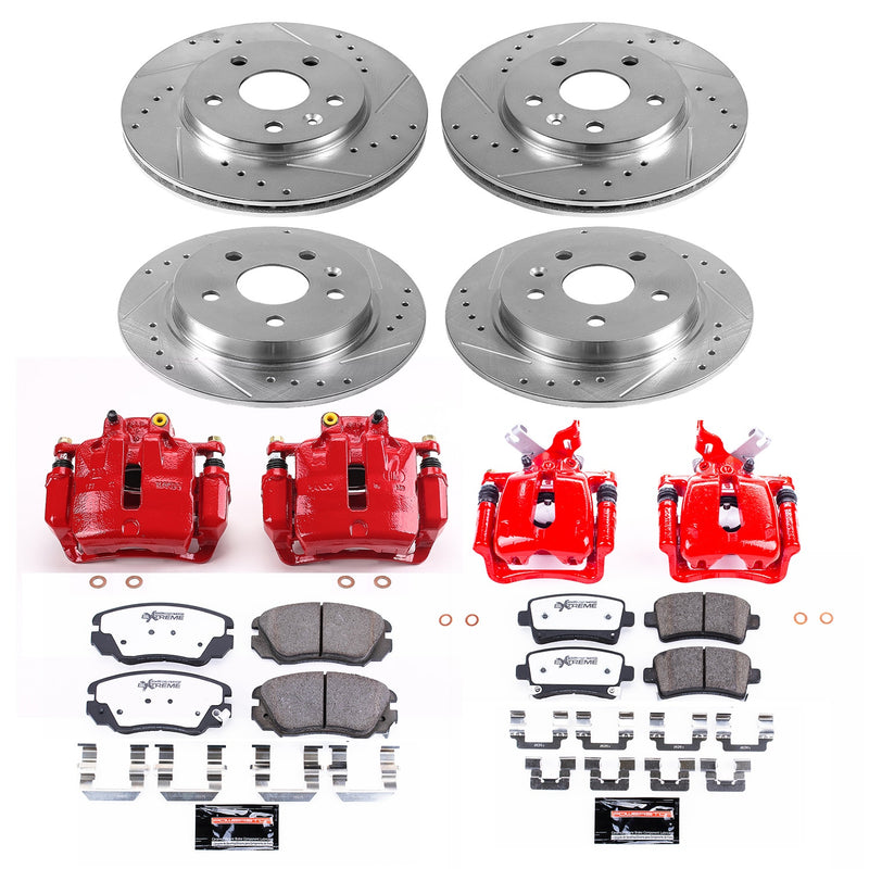Power Stop KC5523-26 Z26 Street Warrior 1-Click Front And Rear Brake Kit With Calipers for 2012-2016 Buick Lacrosse product image