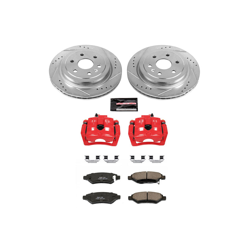 Power Stop KC5543 - Z23 Evolution Sport Performance 1-Click Drilled And Slotted Rear Brake Kit With Calipers vehicle fitment brake part