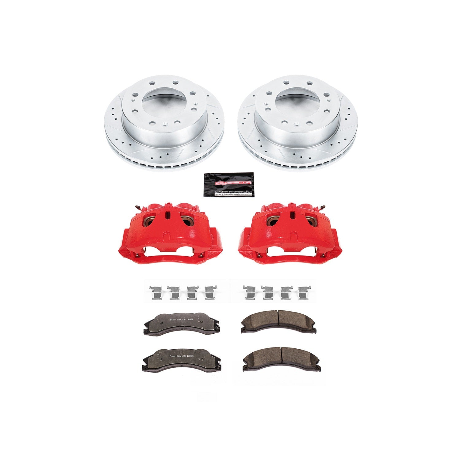 Power Stop KC5559-36 - Z36 Extreme Performance Truck And Tow 1-Click Drilled And Slotted Front Brake Kit With Calipers vehicle fitment brake part