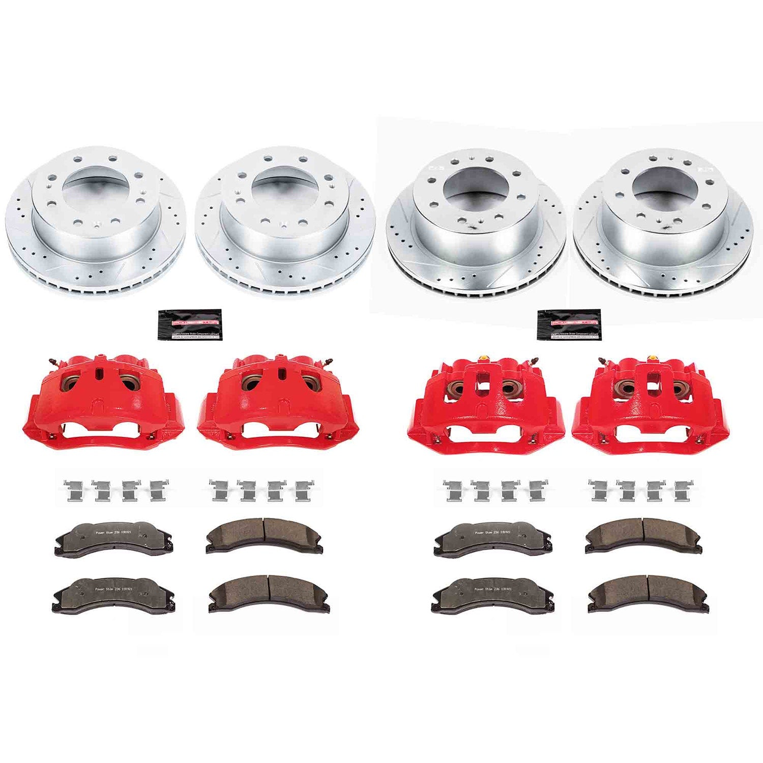 Power Stop KC5561-36 - Z36 Extreme Performance Truck And Tow 1-Click Drilled And Slotted Front And Rear Brake Kit With Calipers vehicle fitment brake part