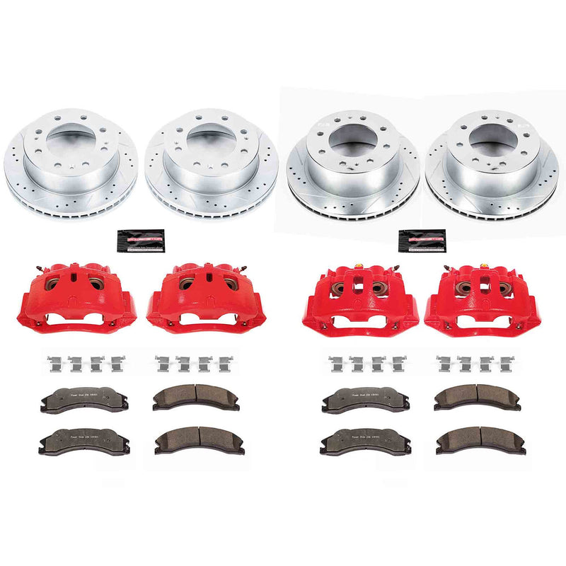 Power Stop KC5561-36 - Z36 Extreme Performance Truck And Tow 1-Click Drilled And Slotted Front And Rear Brake Kit With Calipers vehicle fitment brake part