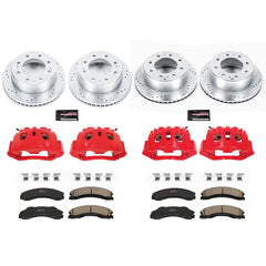 Power Stop KC5561 Z23 Evolution Sport Performance 1-Click Drilled And Slotted Front And Rear Brake Kit With Calipers for 2011 Chevrolet Silverado 2500 Hd product image