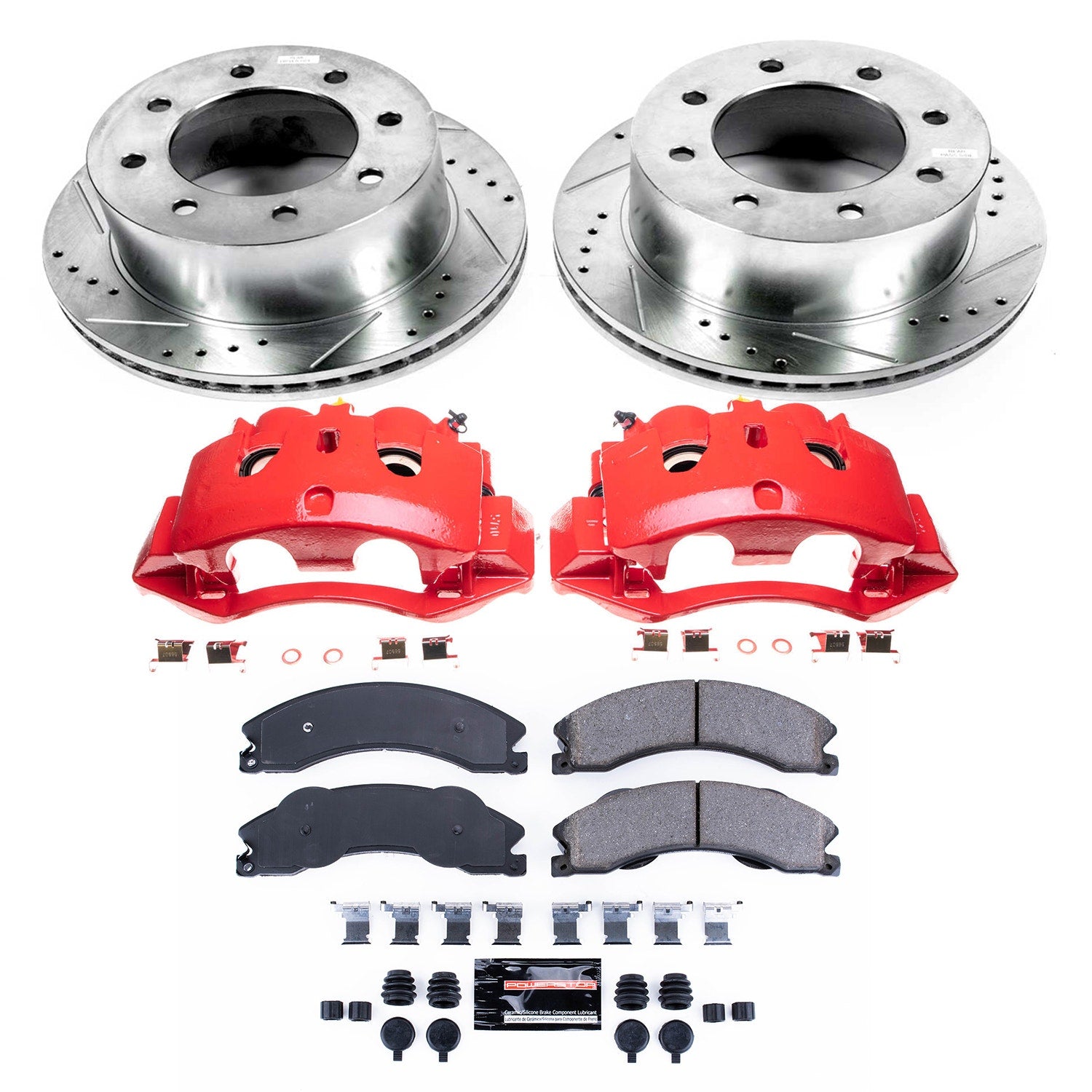 Power Stop KC5562 Z23 Evolution Sport Performance Pad And Rotor Kit With Calipers for 2011-2019 Chevrolet Silverado 3500 HD product image