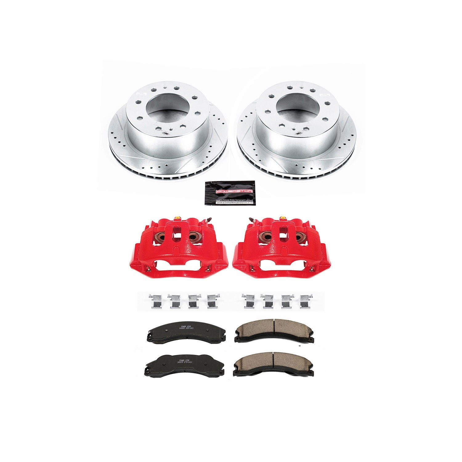 Power Stop KC5563 Z23 Evolution Sport Performance 1-Click Drilled And Slotted Rear Brake Kit With Calipers for 2011-2019 Chevrolet Silverado 2500 Hd product image