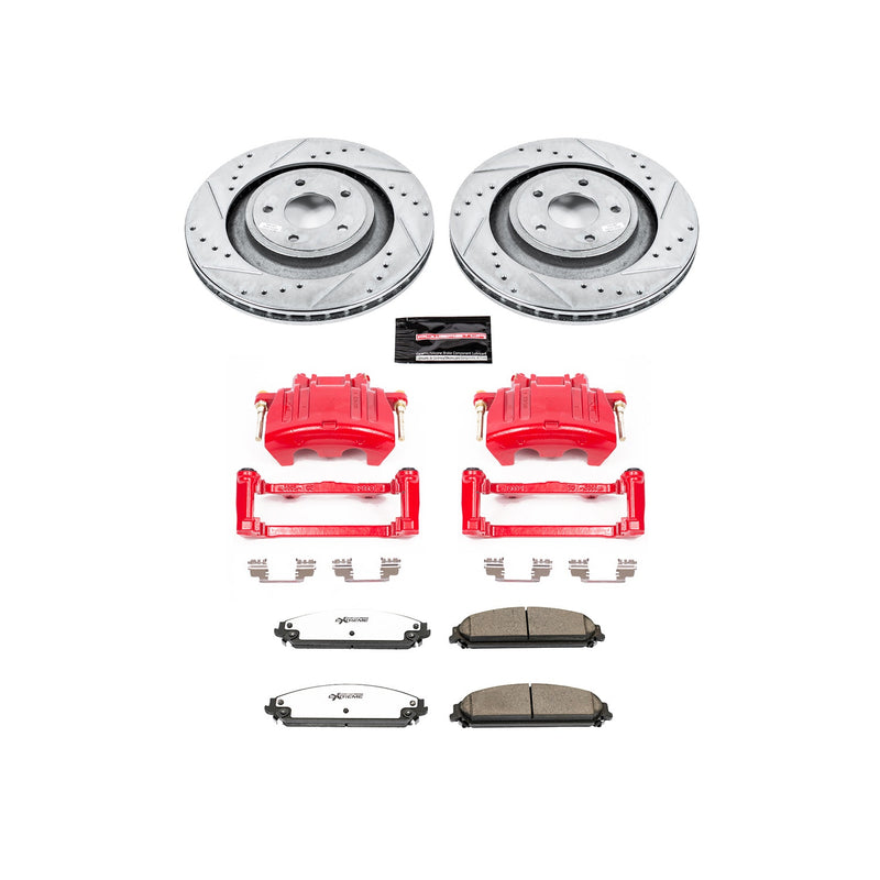 Power Stop KC5565-26 Z26 Extreme Street Warrior 1-Click Drilled And Slotted Front Brake Kit With Calipers for 2008-2009 Dodge Caliber SRT-4 product image
