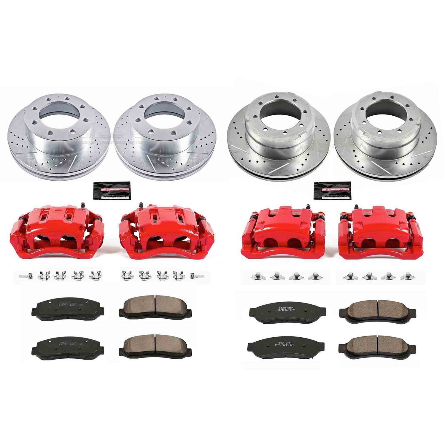 Power Stop KC5574 - Z23 Evolution Sport Performance 1-Click Drilled And Slotted Front And Rear Brake Kit With Calipers vehicle fitment brake part