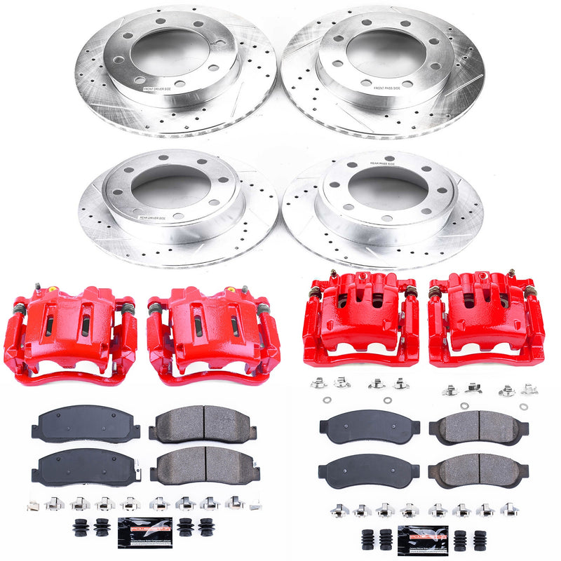 Power Stop KC5575 Z23 Evolution Sport Performance 1-Click Brake Kit With Calipers (Front And Rear) for 2010-2011 Ford F-250 Super Duty - product image