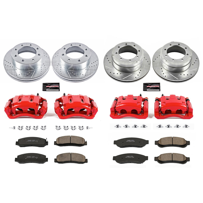 Power Stop KC5576 Z23 Evolution Sport Performance 1-Click Drilled And Slotted Front And Rear Brake Kit With Calipers for 2011 Ford F-350 Super Duty 4 product image