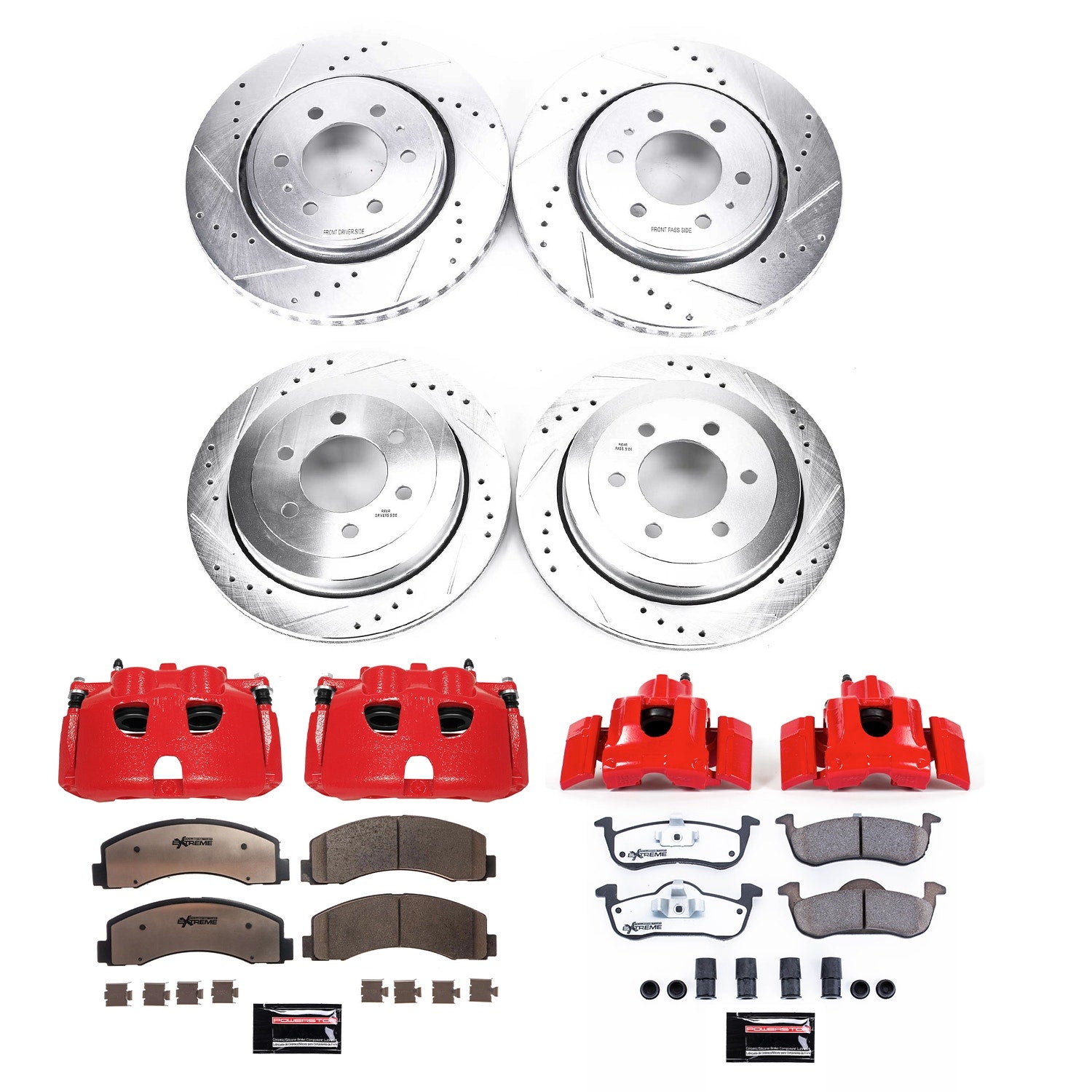 Power Stop KC5577-36 Z36 Extreme Performance Truck And Tow 1-Click Brake Kit With Calipers (Front And Rear) for 2010-2017 Ford Expedition product image