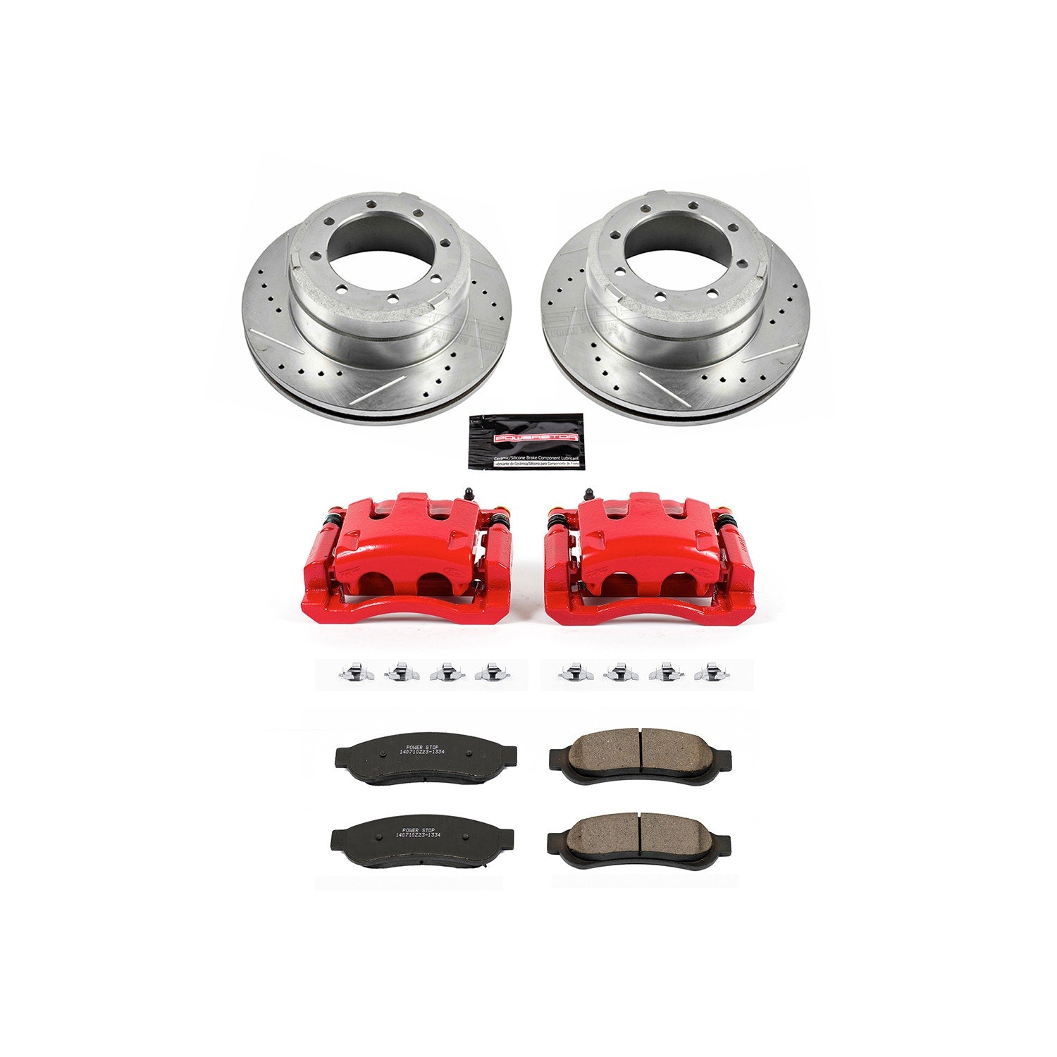 Power Stop KC5579 Z23 Evolution Sport Performance 1-Click Drilled And Slotted Rear Brake Kit With Calipers for 2010-2012 Ford F-350 Super Duty Cabela's product image