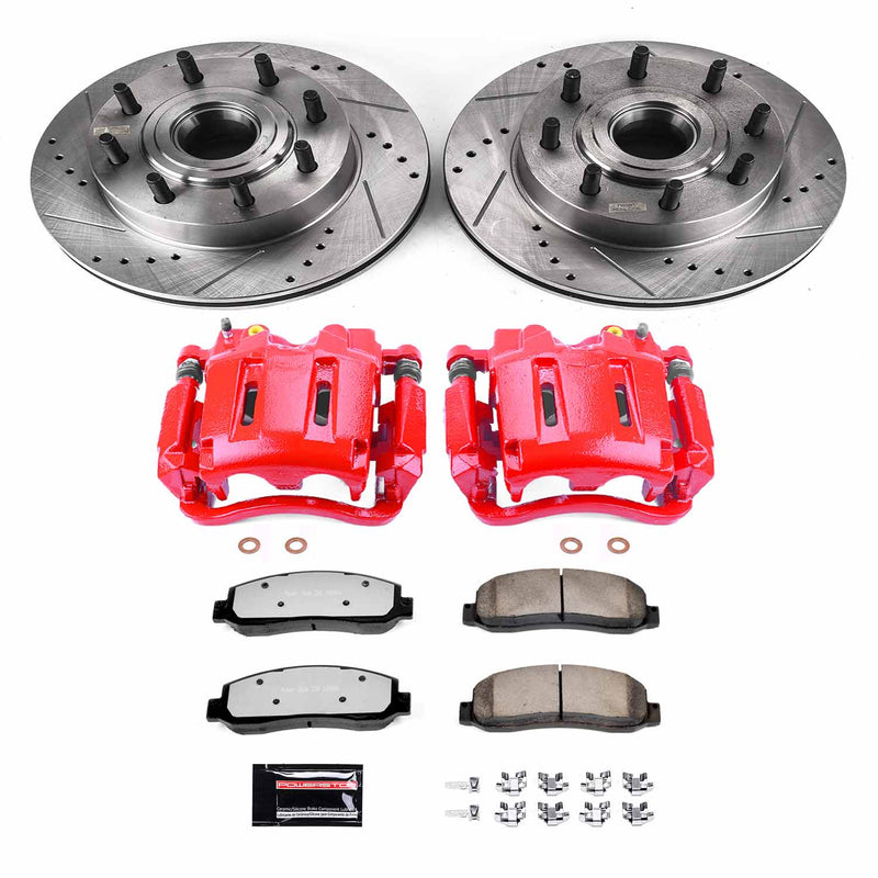 Power Stop KC5585-36 Z36 Extreme Performance Truck And Tow 1-Click Brake Kit With Calipers (Front) for 2007-2010 Ford F-250 Super Duty - product image