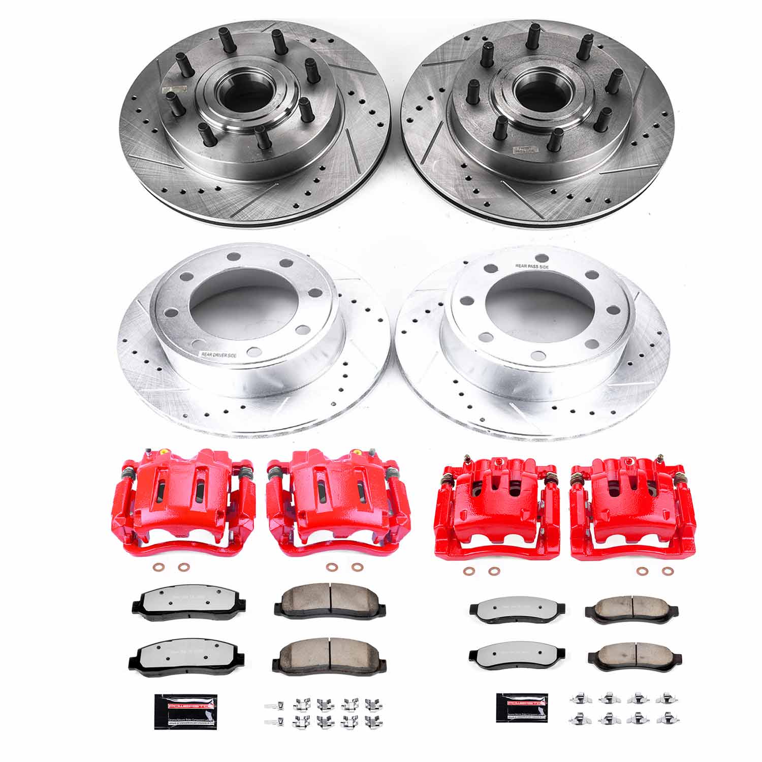Power Stop KC5586-36 Z36 Extreme Performance Truck And Tow 1-Click Brake Kit With Calipers (Front And Rear) for 2007-2010 Ford F-250 Super Duty - product image