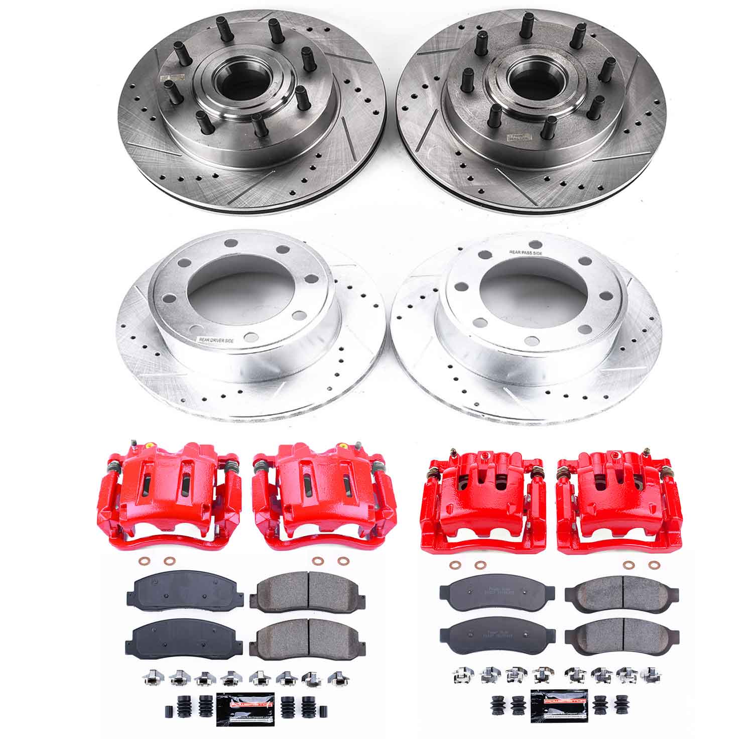 Power Stop KC5586 Z23 Evolution Sport Performance 1-Click Brake Kit With Calipers (Front And Rear) for 2007-2010 Ford F-250 Super Duty - product image