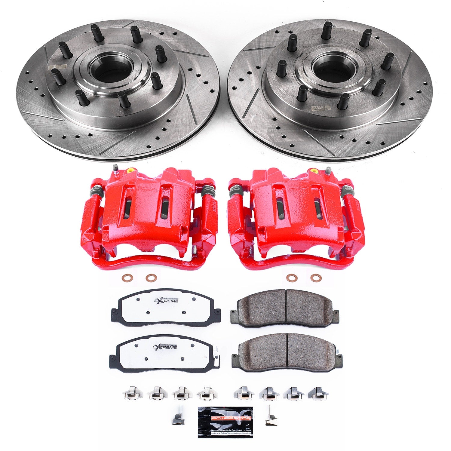 Power Stop KC5588-36 Z36 Extreme Performance Truck And Tow 1-Click Brake Kit With Calipers (Front) for 2009-2011 Ford F-250 Super Duty - product image