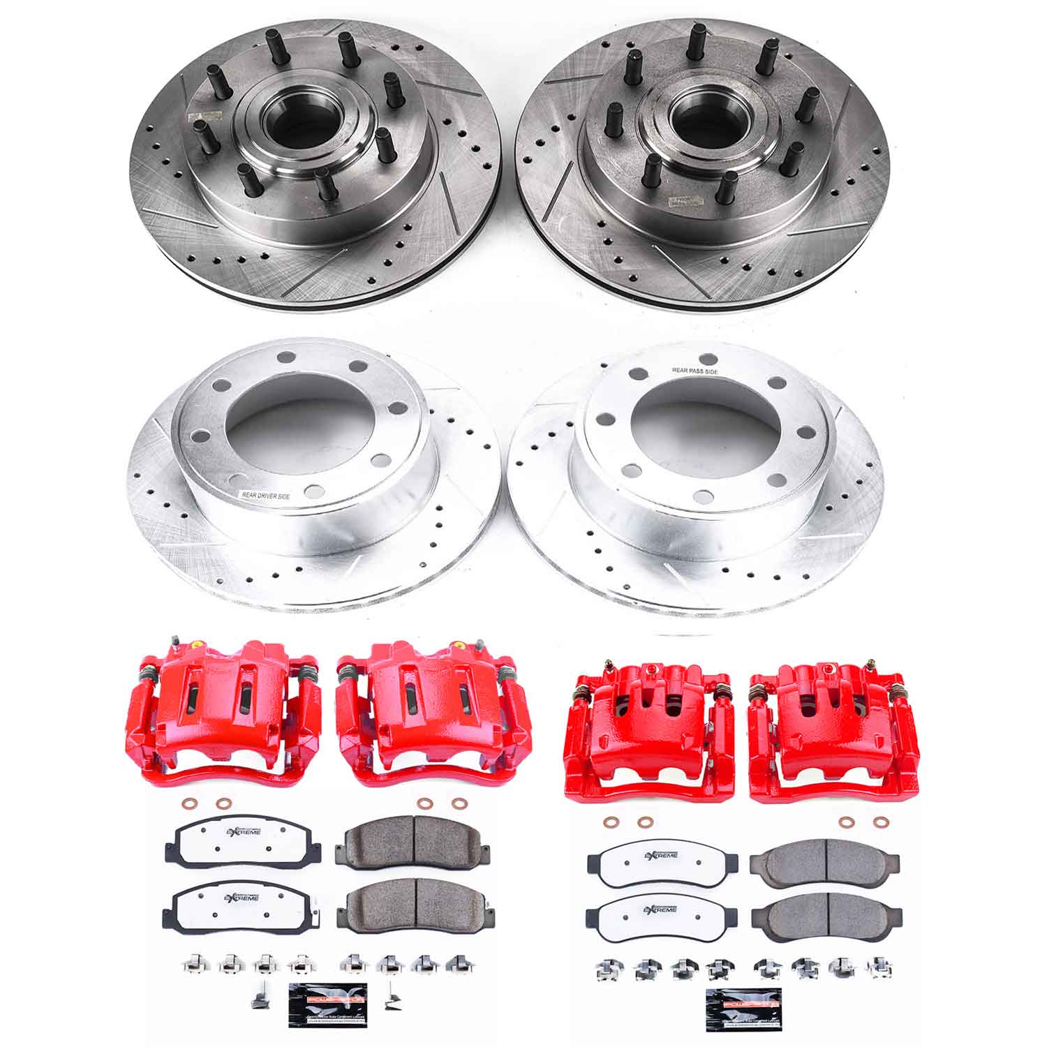 Power Stop KC5590-36 Z36 Extreme Performance Truck And Tow 1-Click Brake Kit With Calipers (Front And Rear) for 2010-2011 Ford F-250 Super Duty - product image