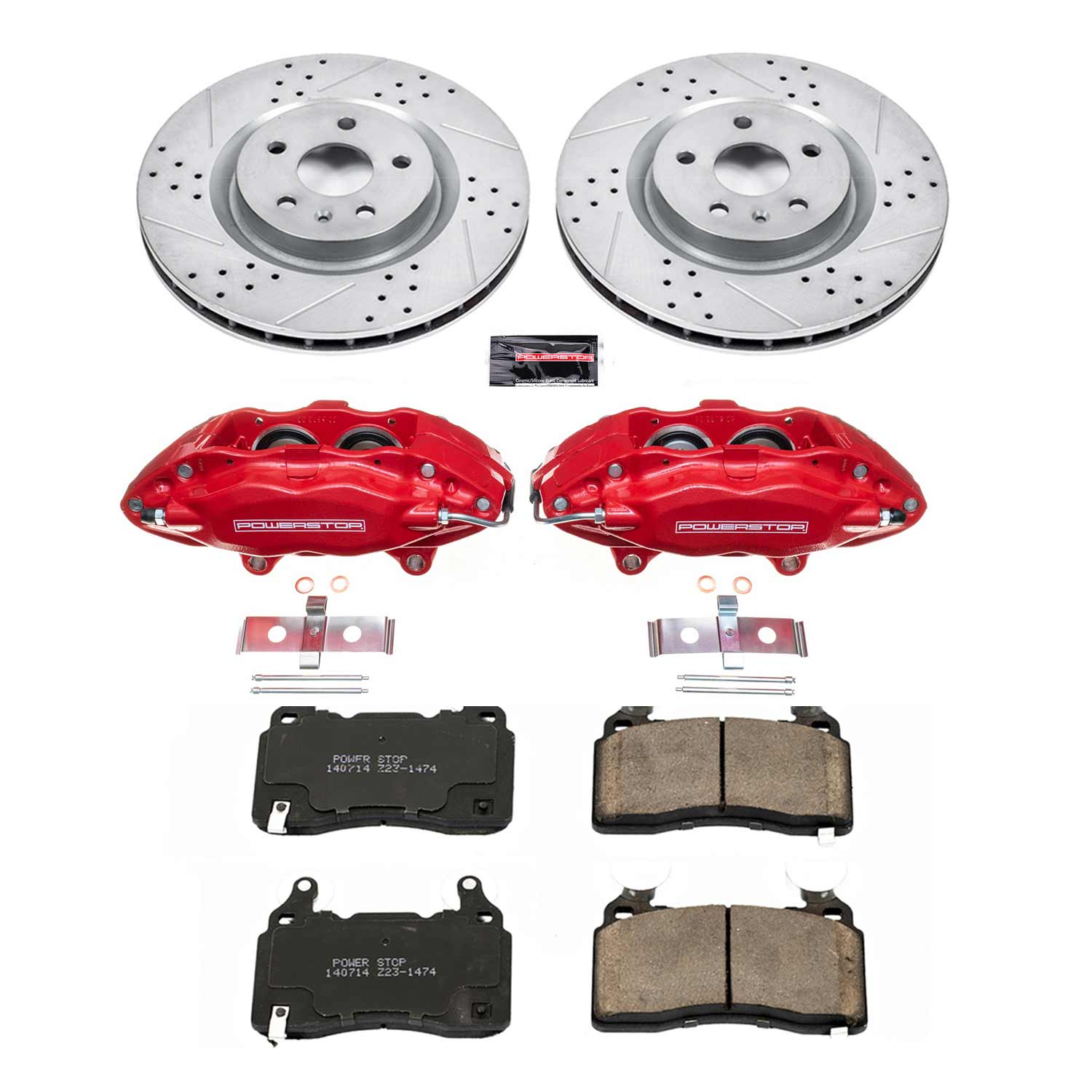 Power Stop KC5602 Z23 Evolution Sport Performance 1-Click Brake Kit With Calipers (Front) for 2010-2015 Chevrolet Camaro product image