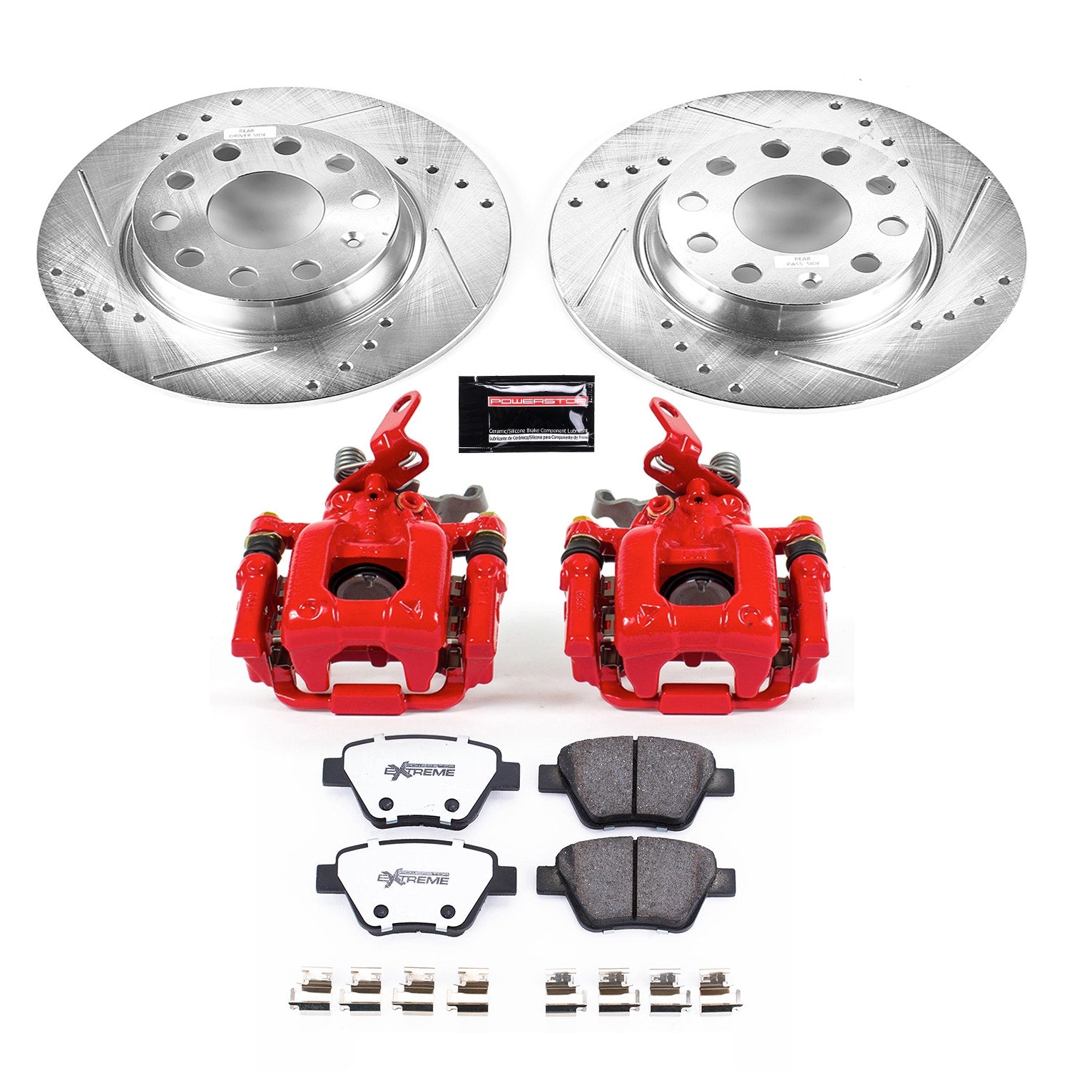 Power Stop KC5667-26 - Z26 Street Warrior 1-Click Rear Brake Kit With Calipers vehicle fitment brake part