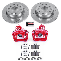 Power Stop KC5671-26 Z26 Street Warrior 1-Click Rear Brake Kit With Calipers for 2010-2013 Audi A3 TDI product image