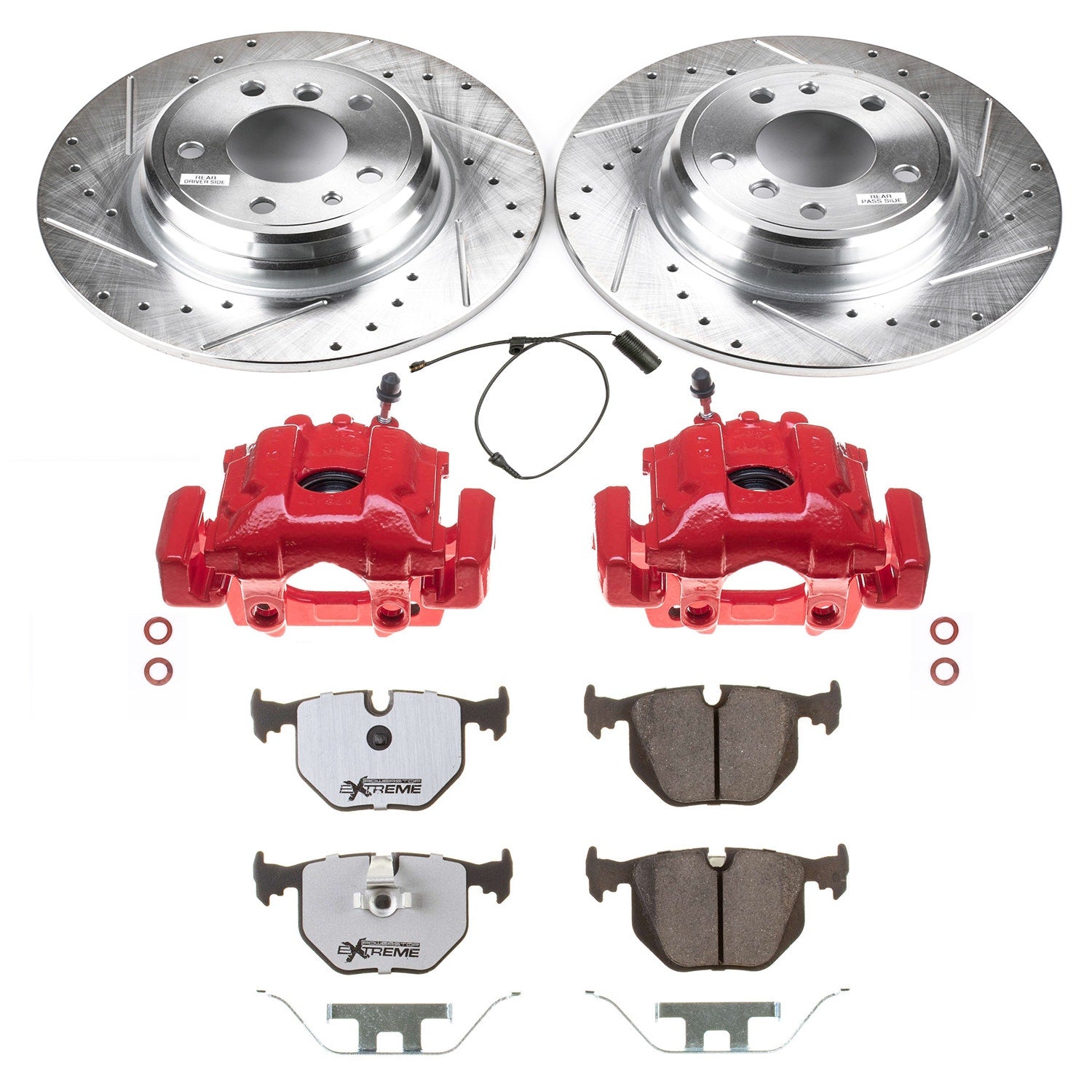 Power Stop KC5711-26 Z26 Street Warrior 1-Click Pad And Rotor Kit With Calipers for 1995 BMW 740I product image