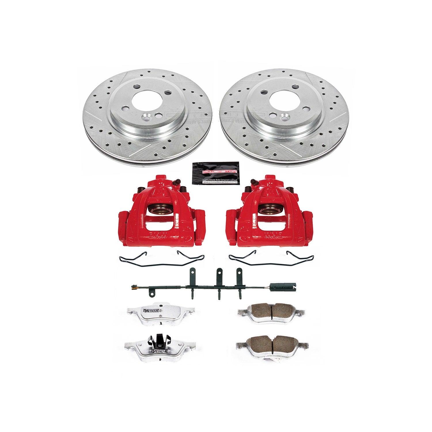 Power Stop KC5724-26 - Z26 Extreme Street Warrior 1-Click Drilled And Slotted Front Brake Kit With Calipers vehicle fitment brake part