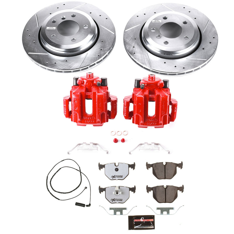 Power Stop KC5729-26 Z26 Extreme Street Warrior 1-Click Drilled And Slotted Rear Brake Kit With Calipers for 2006 BMW 330CI product image