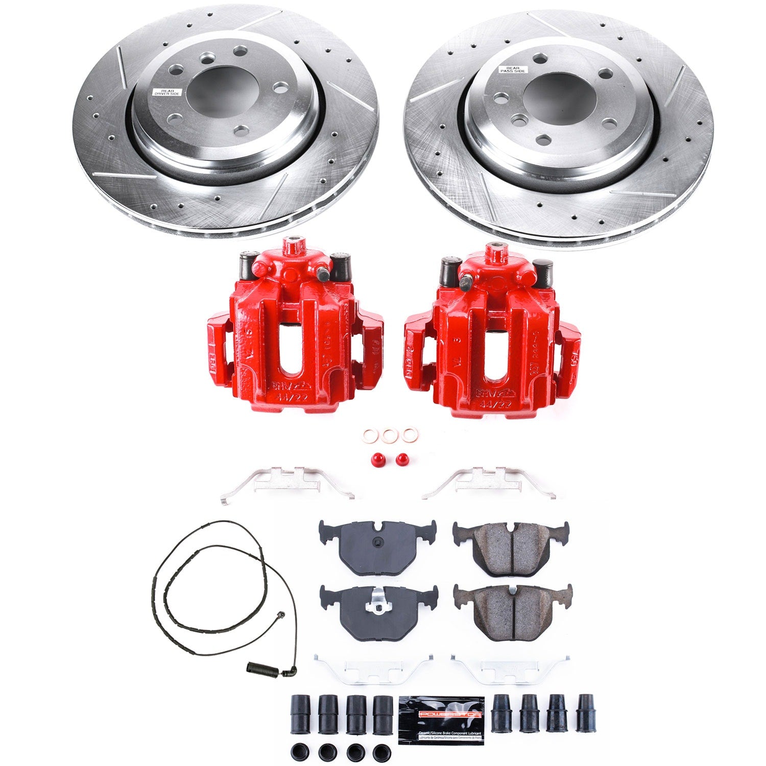 Power Stop KC5729 Z23 Evolution Sport Performance 1-Click Drilled And Slotted Rear Brake Kit With Calipers for 2006 BMW 330CI product image