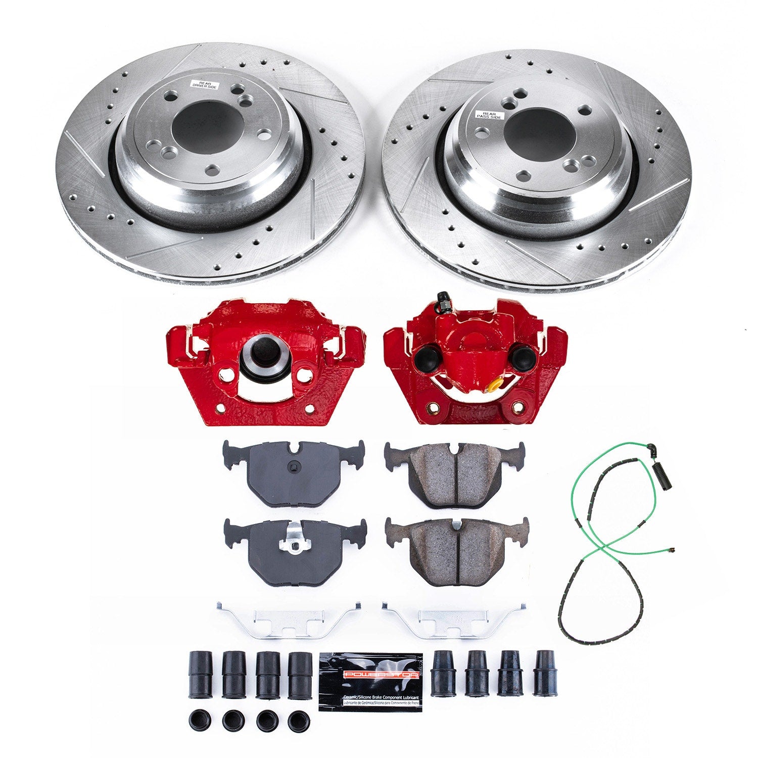 Power Stop KC5732 Rear Z23 Evolution Sport Performance 1-Click Pad And Rotor Kit With Calipers for 2001-2006 BMW M3 product image
