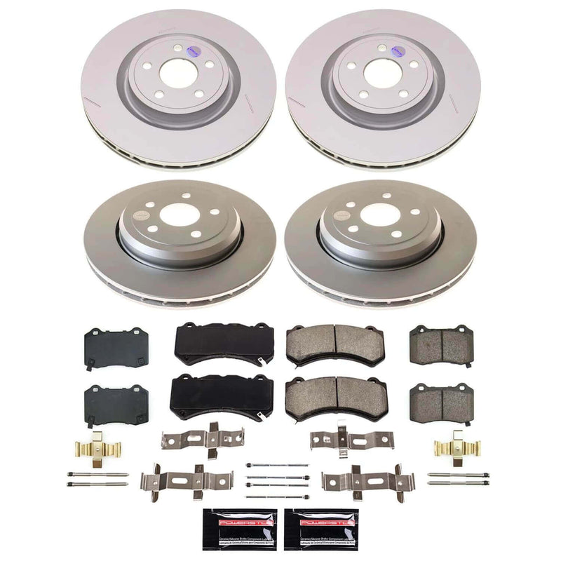 Power Stop KC5747A Z23 Evolution Sport Front And Rear Pad And Rotor Kit With Calipers for 2012 Volkswagen Beetle product image