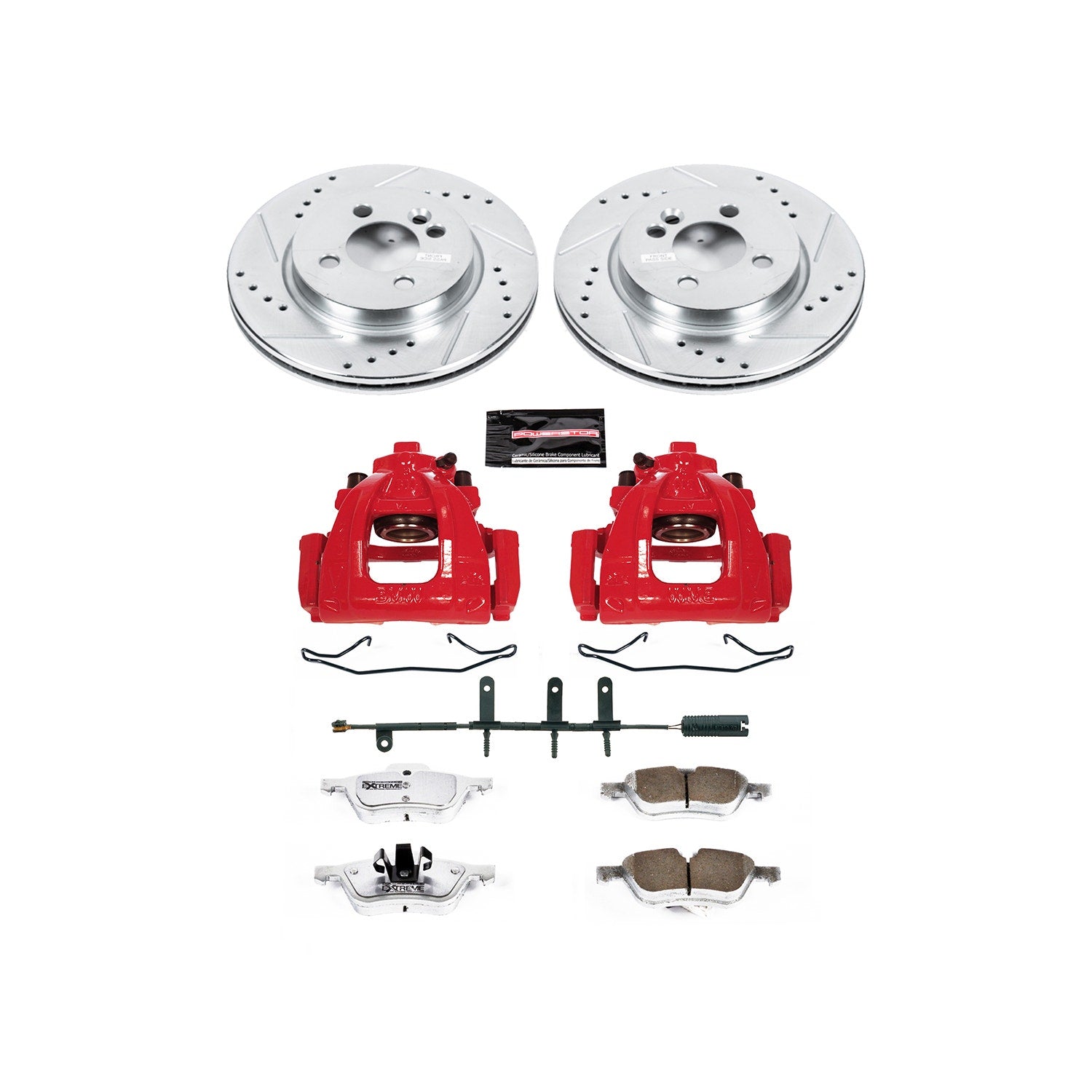 Power Stop KC5780-26 - Z26 Extreme Street Warrior 1-Click Drilled And Slotted Front Brake Kit With Calipers vehicle fitment brake part