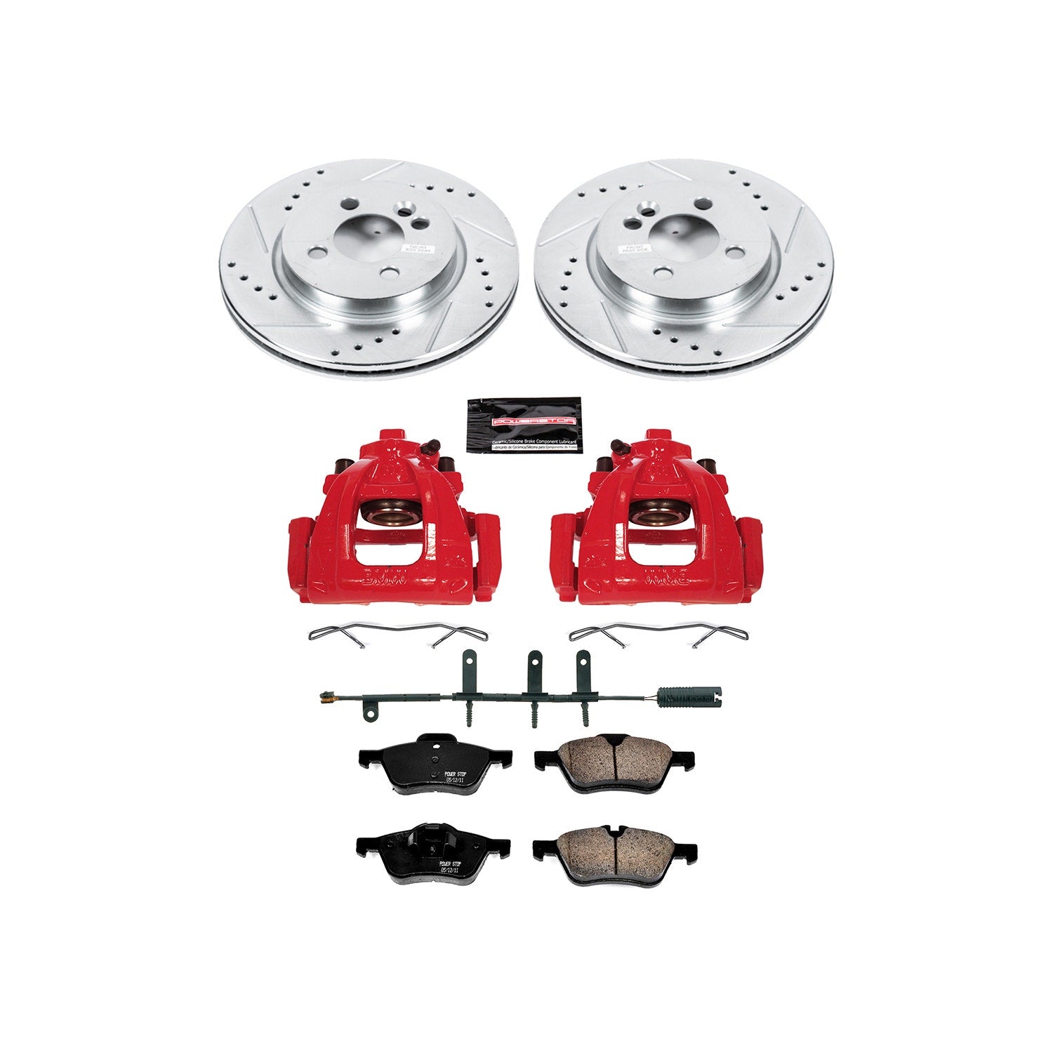 Power Stop KC5780 Z23 Evolution Sport Performance 1-Click Drilled And Slotted Front Brake Kit With Calipers for 2007-2008 MINI Cooper Convertible product image