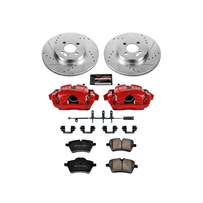 Power Stop KC5784 Z23 Evolution Sport Performance 1-Click Drilled And Slotted Front Brake Kit With Calipers for 2007 MINI Cooper Convertible product image